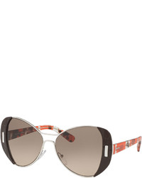 Prada Capped Gradient Butterfly Sunglasses Brown