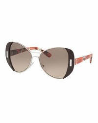 Prada Capped Gradient Butterfly Sunglasses Brown