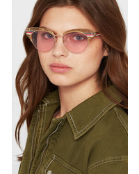 Gucci Cat Eye Glittered Acetate And Gold Tone Sunglasses