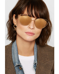 Linda Farrow Cat Eye Gold Plated Sunglasses