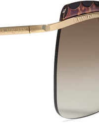 Alexander McQueen Cat Eye Tortoiseshell Acetate And Gold Tone Sunglasses Brown