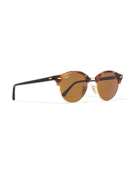 Ray-Ban Clubround Acetate And Gold Tone Sunglasses