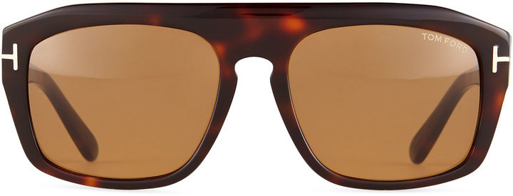 Tom Ford Conrad Shiny Havana Sunglasses Brown, $415 | Neiman Marcus |  Lookastic