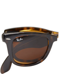 Ray-Ban Dark Brown Folding Wayfarer Sunglasses
