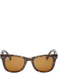 Ray-Ban Dark Brown Folding Wayfarer Sunglasses