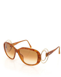 Christian Dior Dior Gradient Oval Acetate Sunglasses Brown
