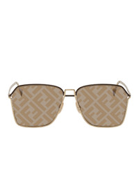 Fendi Gold And Brown Forever Sunglasses