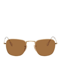 Ray-Ban Gold And Brown Frank Legend Sunglasses