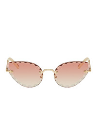 Chloé Gold And Pink Rosie Sunglasses