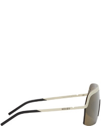 Kenzo Gold Beige Mirror Mask Sunglasses