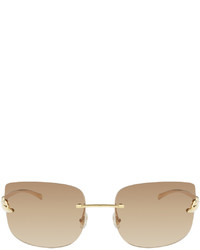 Cartier Gold Panthre De Oval Sunglasses