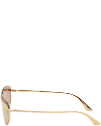 Balenciaga Gold Shiny Bb0138s Sunglasses