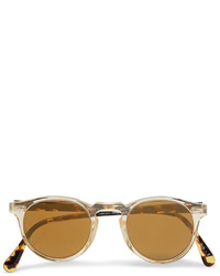 Oliver Peoples Gregory Peck Round Frame Acetate Mirrored Sunglasses