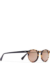 Oliver Peoples Gregory Peck Round Frame Two Tone Tortoiseshell Acetate Sunglasses
