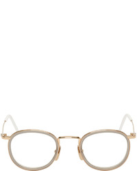 Thom Browne Grey 12k Gold Clip On Glasses