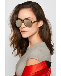 Acne Studios Hole Aviator Style Tortoiseshell Acetate Mirrored Sunglasses