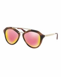 Prada Iridescent Geometric Sunglasses Brown