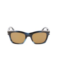 Lanvin Jl 52mm Rectangular Sunglasses In Blue Havana At Nordstrom
