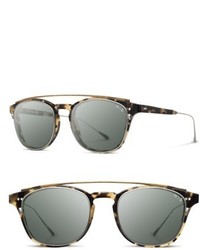 Shwood Kennedy 50mm Polarized Sunglasses Black Iron Resin Grey
