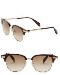 Alexander McQueen Kering 55mm Rectangular Square Sunglasses