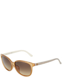 Gucci Lattice Detail Cat Eye Sunglasses Beige