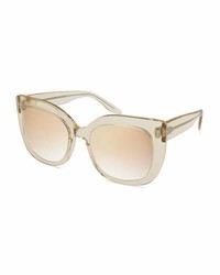 Barton Perreira Olina Chunky Mirrored Universal Fit Cat Eye Sunglasses Champagne