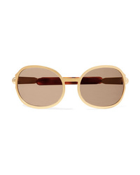 Chloé Oversized Oval Frame Gold Tone And Acetate Sunglasses