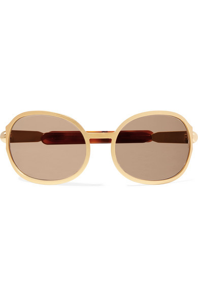 chloe gold tone oval sunglasses