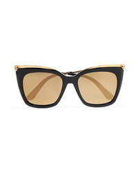 Cartier Eyewear Panthre Square Frame Acetate And Gold Plated Sunglasses