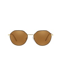 Dolce & Gabbana Phantos 54mm Round Sunglasses In Gold Brownbrown Mirror Gold At Nordstrom