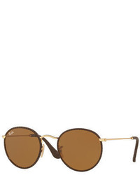 Ray-Ban Round Craft Leather Sunglasses