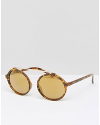 Jeepers Peepers Round Sunglasses In Tort With Yellow Lens