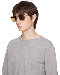 Dunhill Silver Brown Square Sunglasses