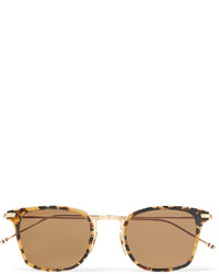 Thom Browne Square Frame Acetate And Gold Tone Sunglasses