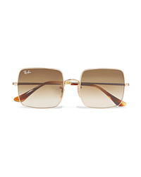 Ray-Ban Square Frame Gold Tone Sunglasses