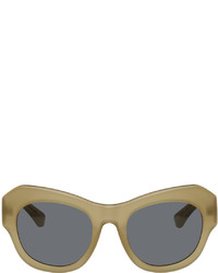 Dries Van Noten Tan Linda Farrow Edition Cat Eye Sunglasses