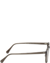 Oliver Peoples Taupe Gregory Peck Edition Round Sunglasses