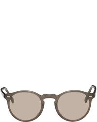 Oliver Peoples Taupe Gregory Peck Edition Round Sunglasses
