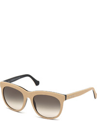 Balenciaga Two Tone Pebbled Acetate Sunglasses Matte Tanblack