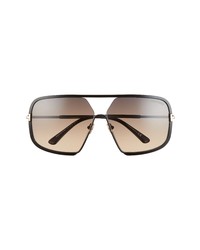 Tom Ford Warren 63mm Gradient Polarized Oversize Square Sunglasses