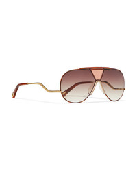Chloé Willis Aviator Style Gold Tone Sunglasses