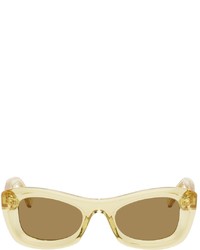 Bottega Veneta Yellow Acetate Cat Eye Sunglasses