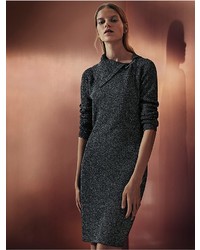 Calvin Klein Pin Detail Metallic Sweater Dress
