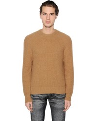 Calvin Klein Collection Camel Wool Rib Knit Sweater