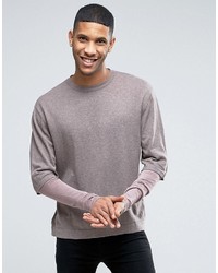 Asos Cotton Sweater With Double Layer Sleeve