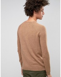 Asos Lambswool Rich Sweater With Contrast Woven Pocket