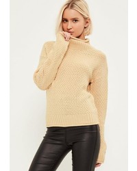 Missguided Nude Cosy High Neck Sweater