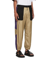 Sacai Beige Purple Paneled Lounge Pants