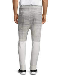 Helmut Lang Gradient Two Tone Knit Track Pants Sand Heather