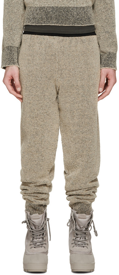 Yeezy Season 1 Brown Boucl Knit Lounge Pants, $1,170 | SSENSE